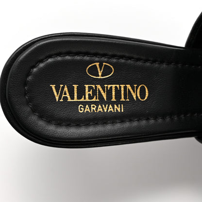 Valentino Garavani Nappa Quilted Monochrome Roman Stud 65mm Slide Sandals 36 Black 6 of 9