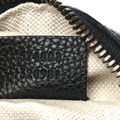 Gucci Grained Calfskin Mini Logo Messenger Bag Black 7 of 13