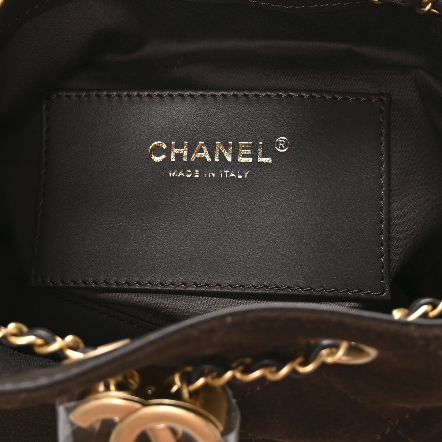 Suede Quilted Mini Chanel 25 Handbag Dark Brown