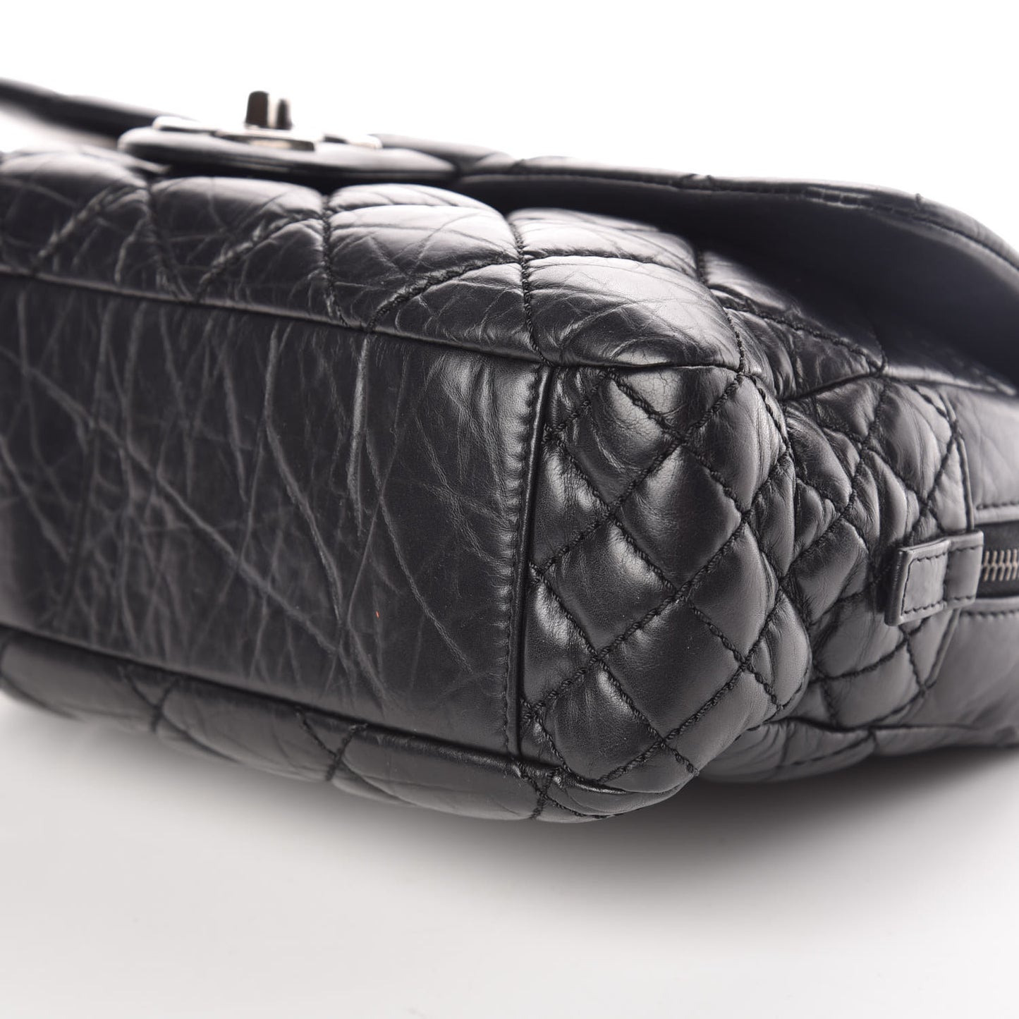 Aged Calfskin Jumbo New Portobello Flap Black
