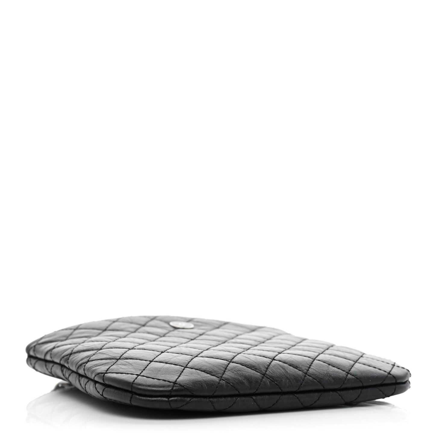 Aged Calfskin Quilted Crossbody Bag Black