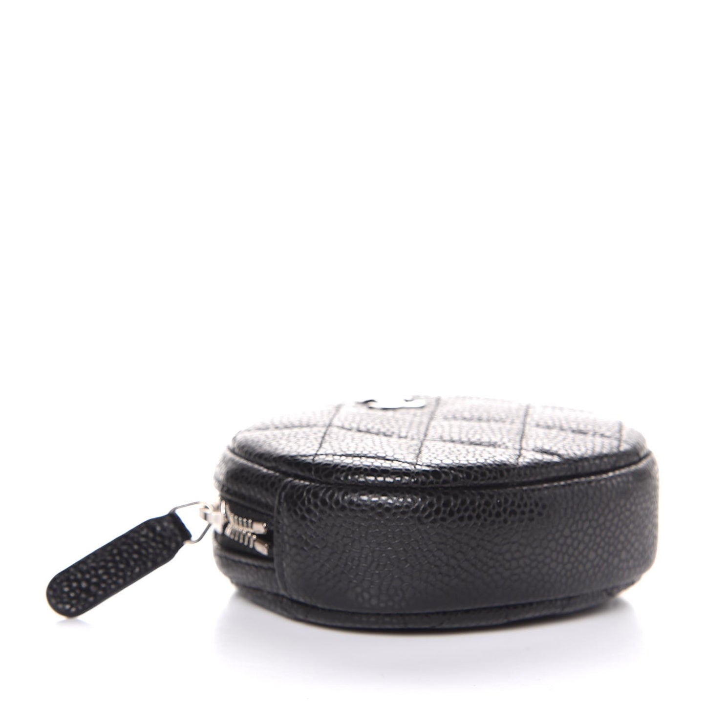 Caviar Quilted Zip Around Classic Coin Purse Black