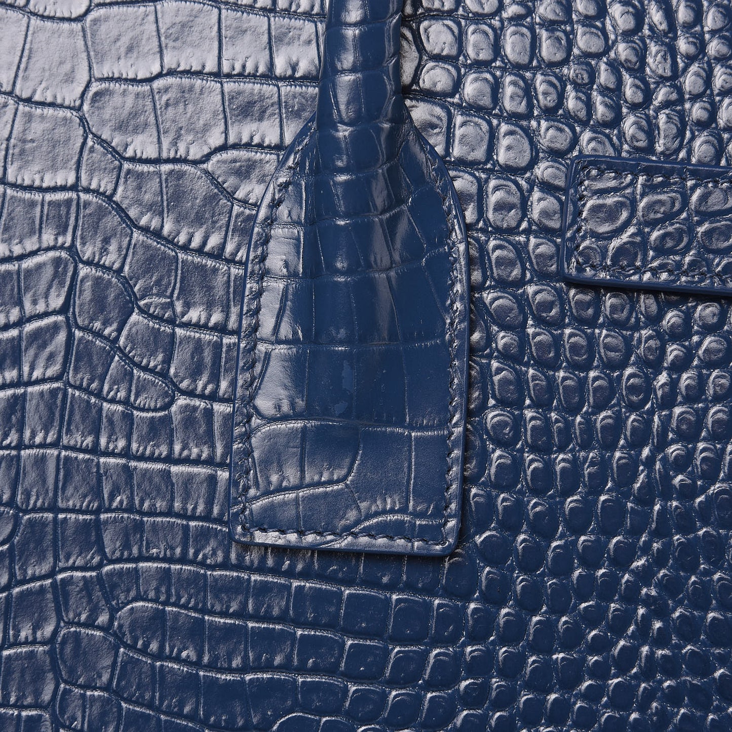Calfskin Crocodile Embossed Small Sac De Jour Denim