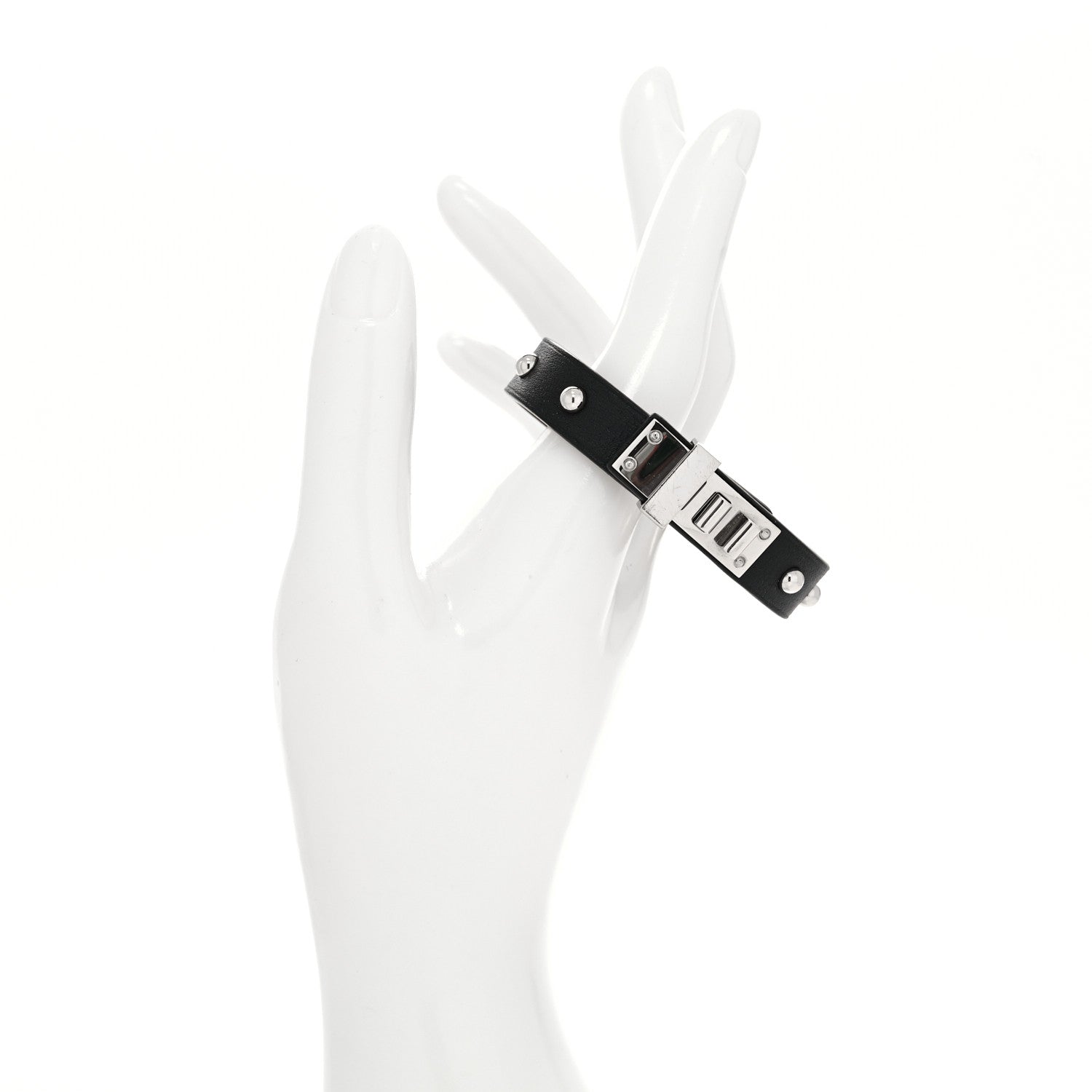 Hermes Swift Mini Dog Clous Ronds Bracelet T2 Black 2 of 7