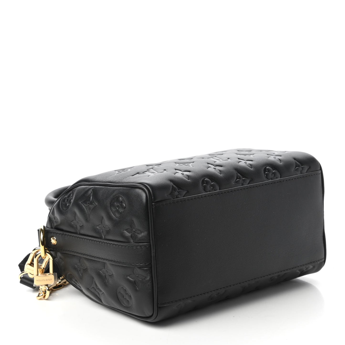 Lambskin Embossed Monogram Speedy 22 Bandouliere Black