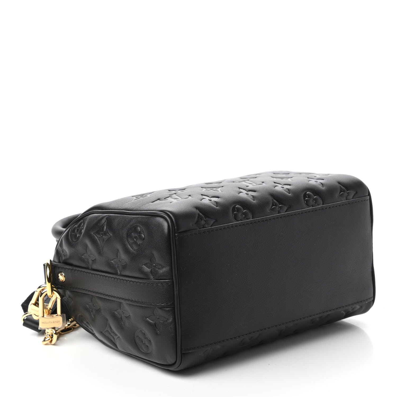 Louis Vuitton Lambskin Embossed Monogram Speedy 22 Bandouliere Black 4 of 9