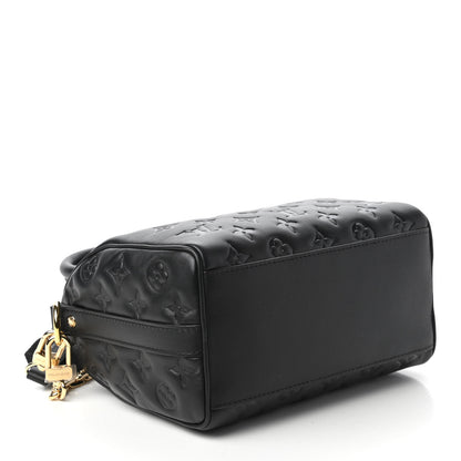 Louis Vuitton Lambskin Embossed Monogram Speedy 22 Bandouliere Black 4 of 9