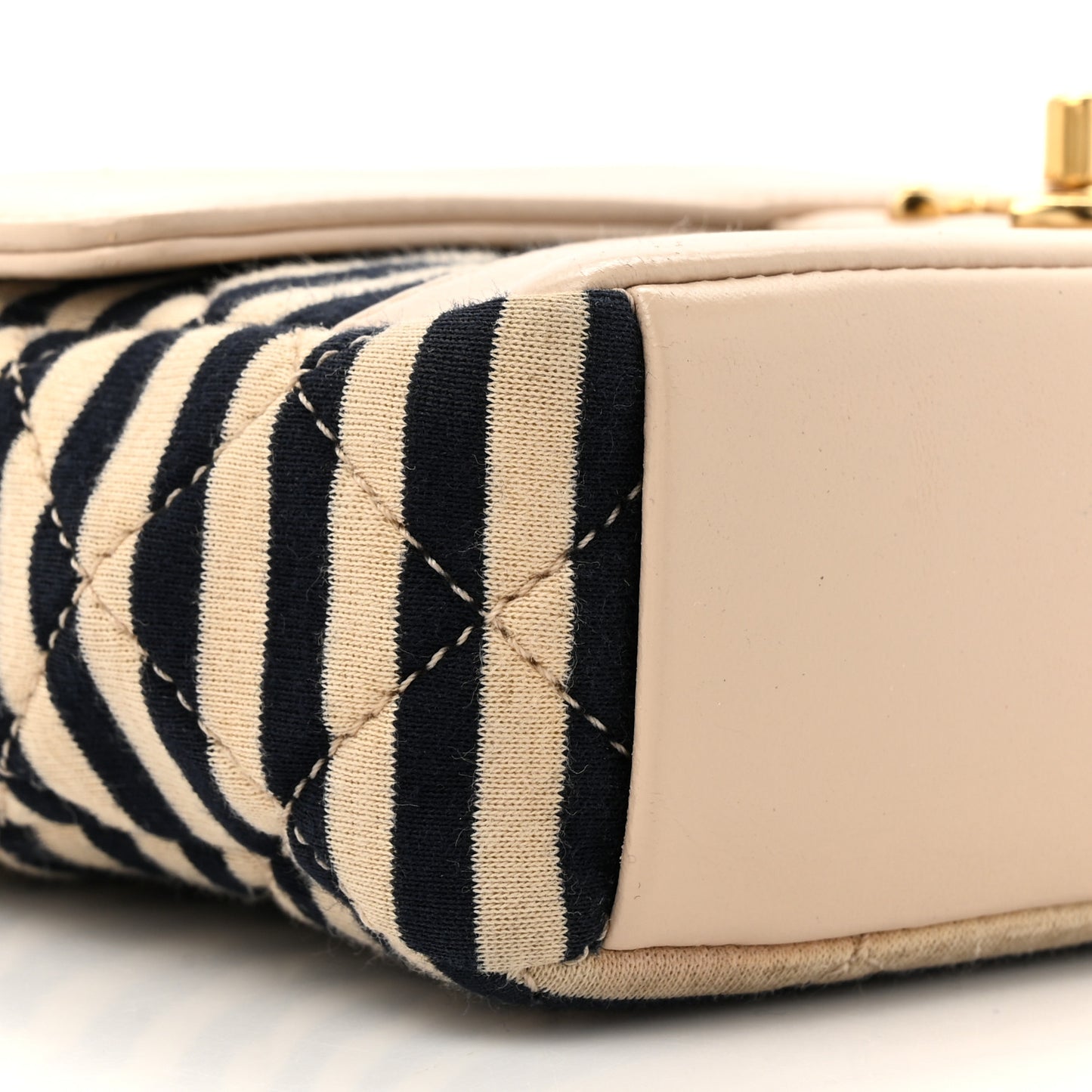 Jersey Quilted Small Coco Sailor Flap Beige Navy