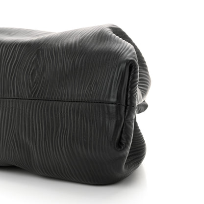 Bottega Veneta Bark Calfskin Embossed The Pouch Oversized Clutch Black 8 of 11