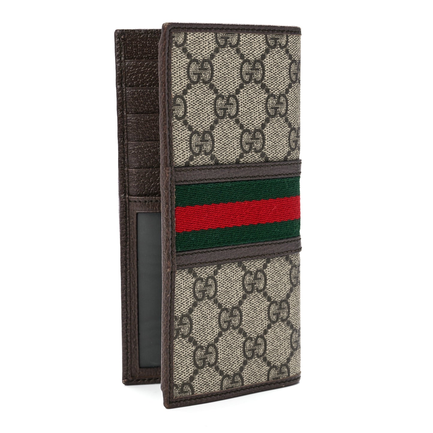 GG Supreme Monogram Web Mens Ophidia Long Wallet Beige New Acero