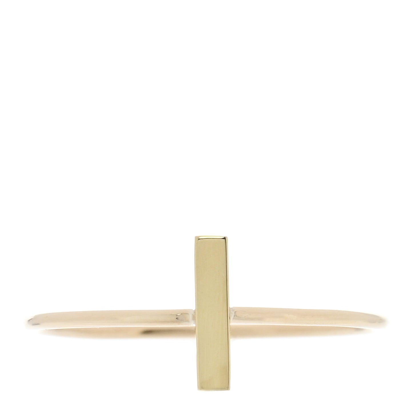 18K Yellow Gold Bar Ring 54 6.75