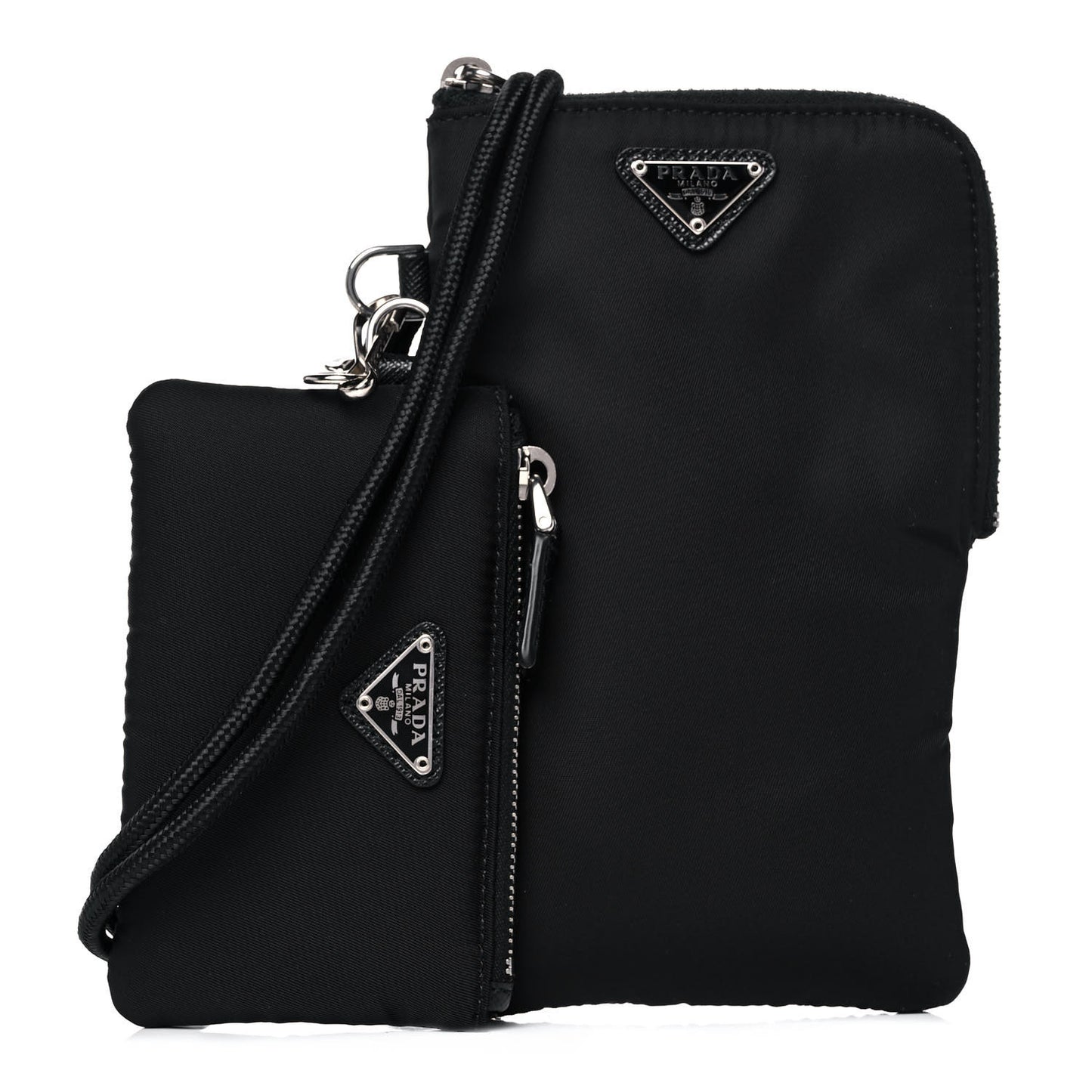 Tessuto Re-Nylon Double Pouch Black