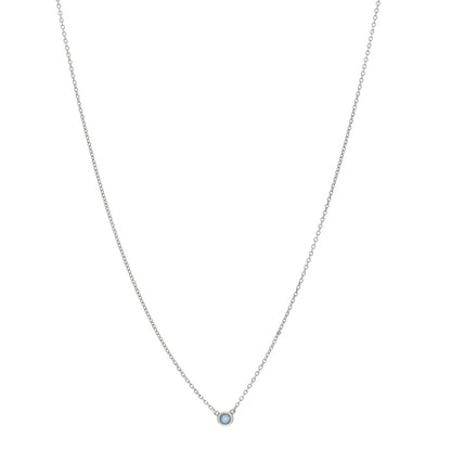 Tiffany Sterling Silver Aquamarine .06ct Elsa Peretti Color By The Yard Pendant Necklace 1 of 4