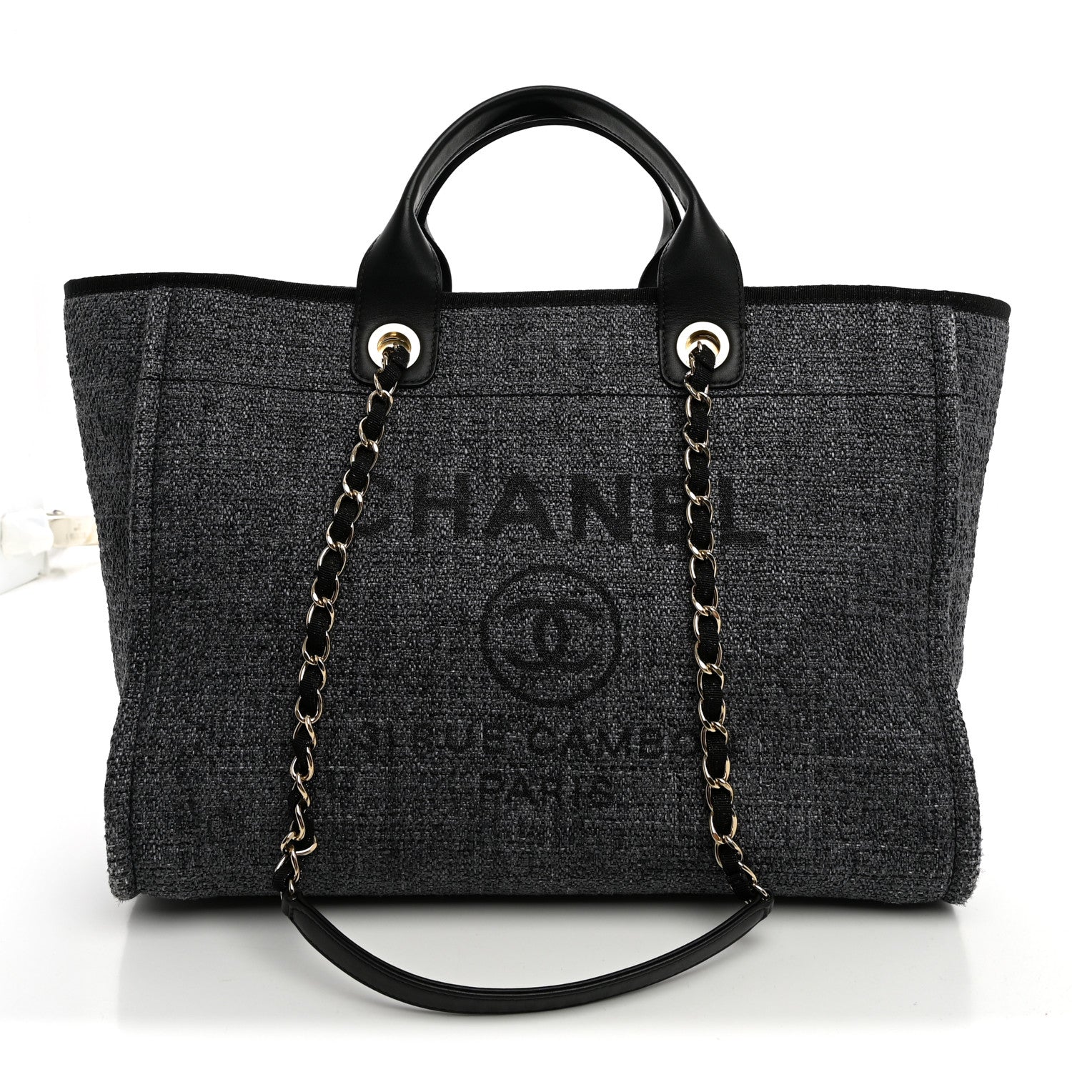 Chanel Lurex Boucle Medium Deauville Tote Black 1 of 10