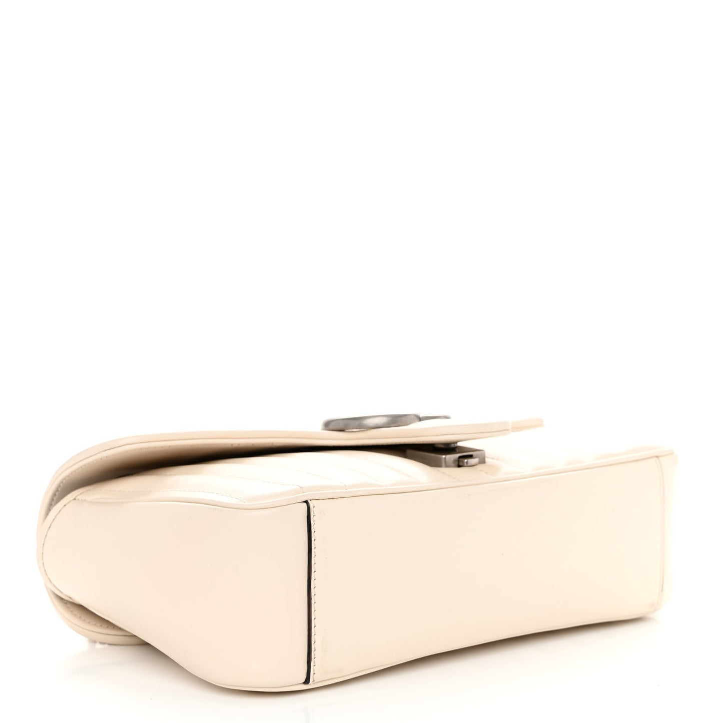 Calfskin Matelasse Aria Small GG Marmont Shoulder Bag Mystic White
