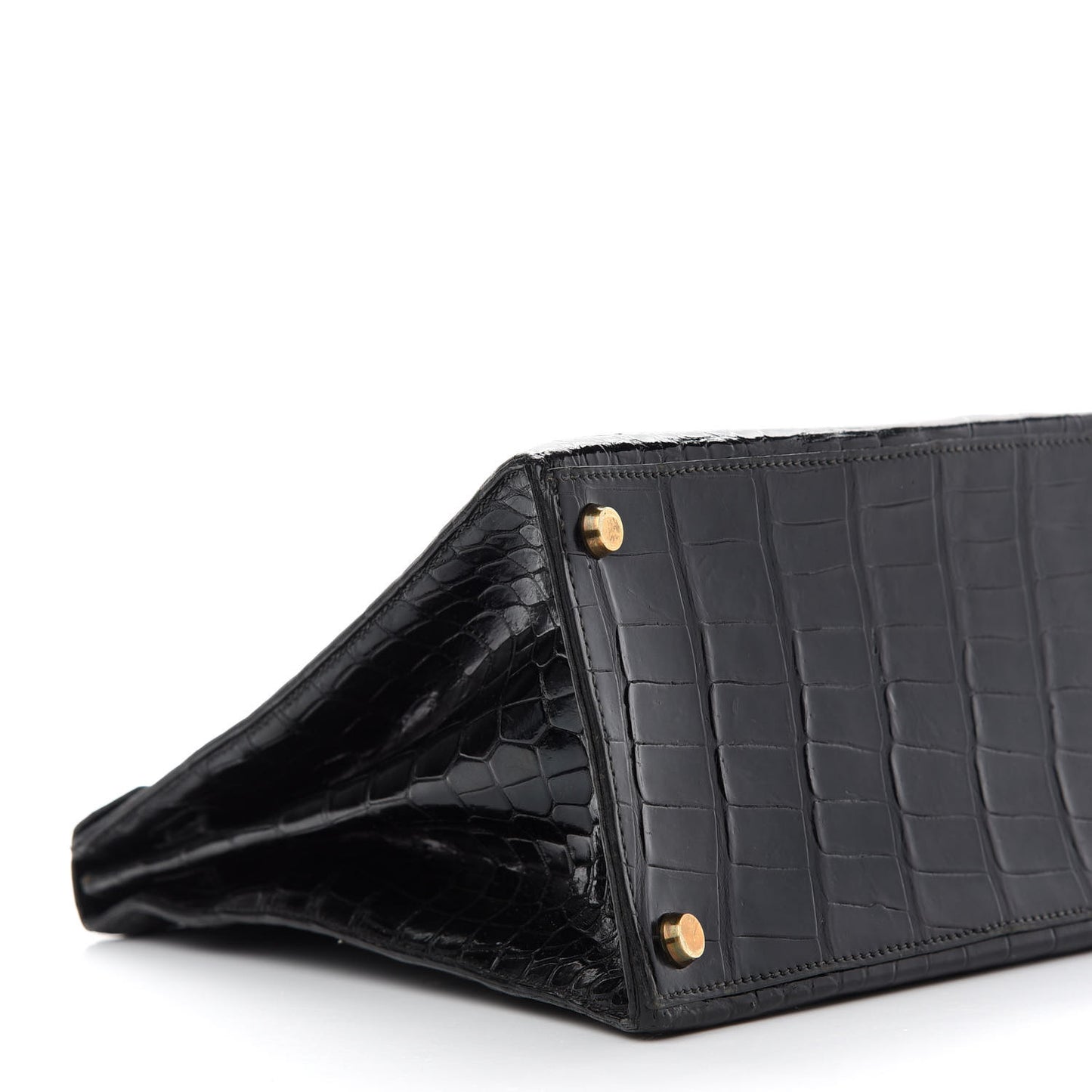 Shiny Porosus Crocodile Kelly Sellier 32 Black