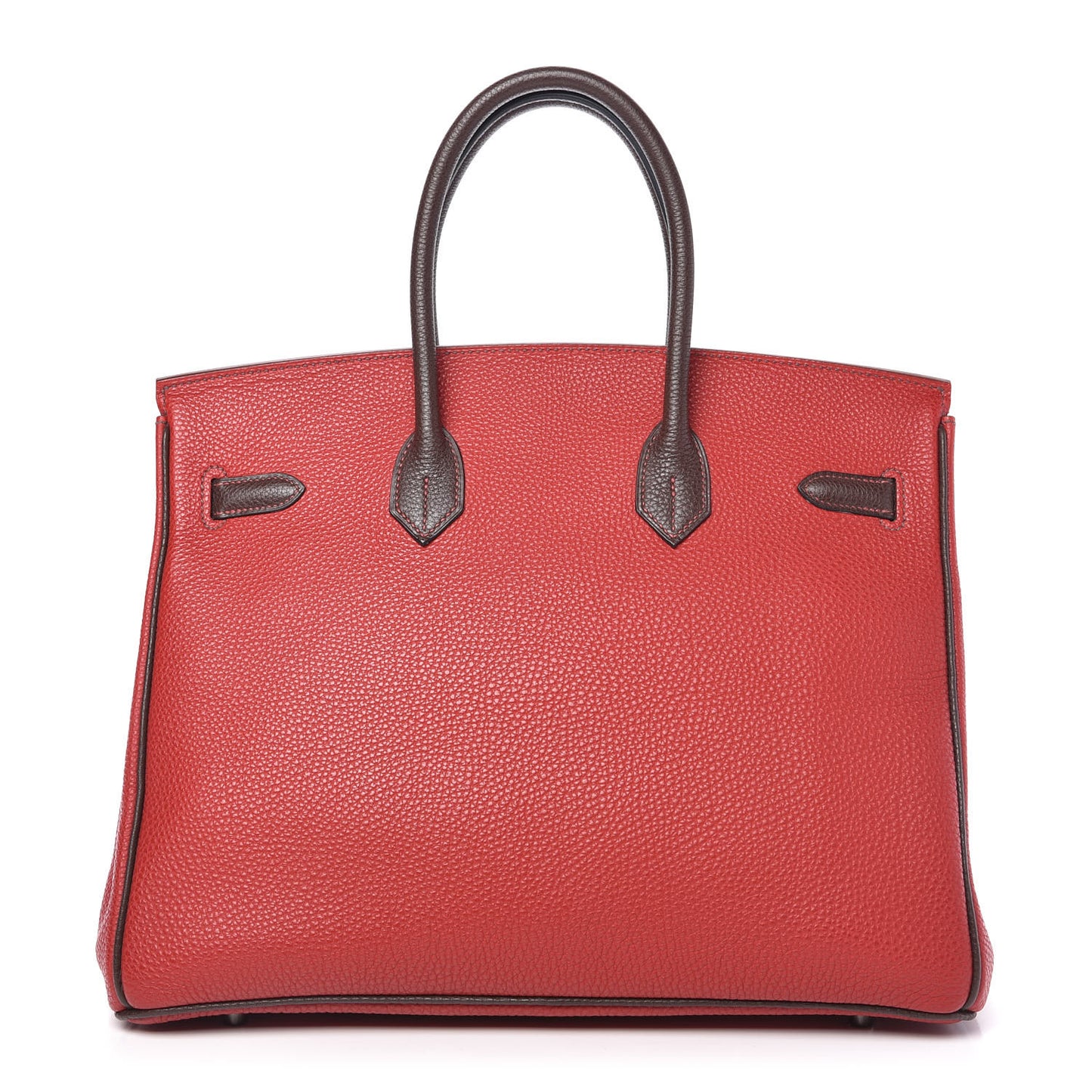 Togo Bi Color Horseshoe Birkin 35 Rouge Garance Chocolate