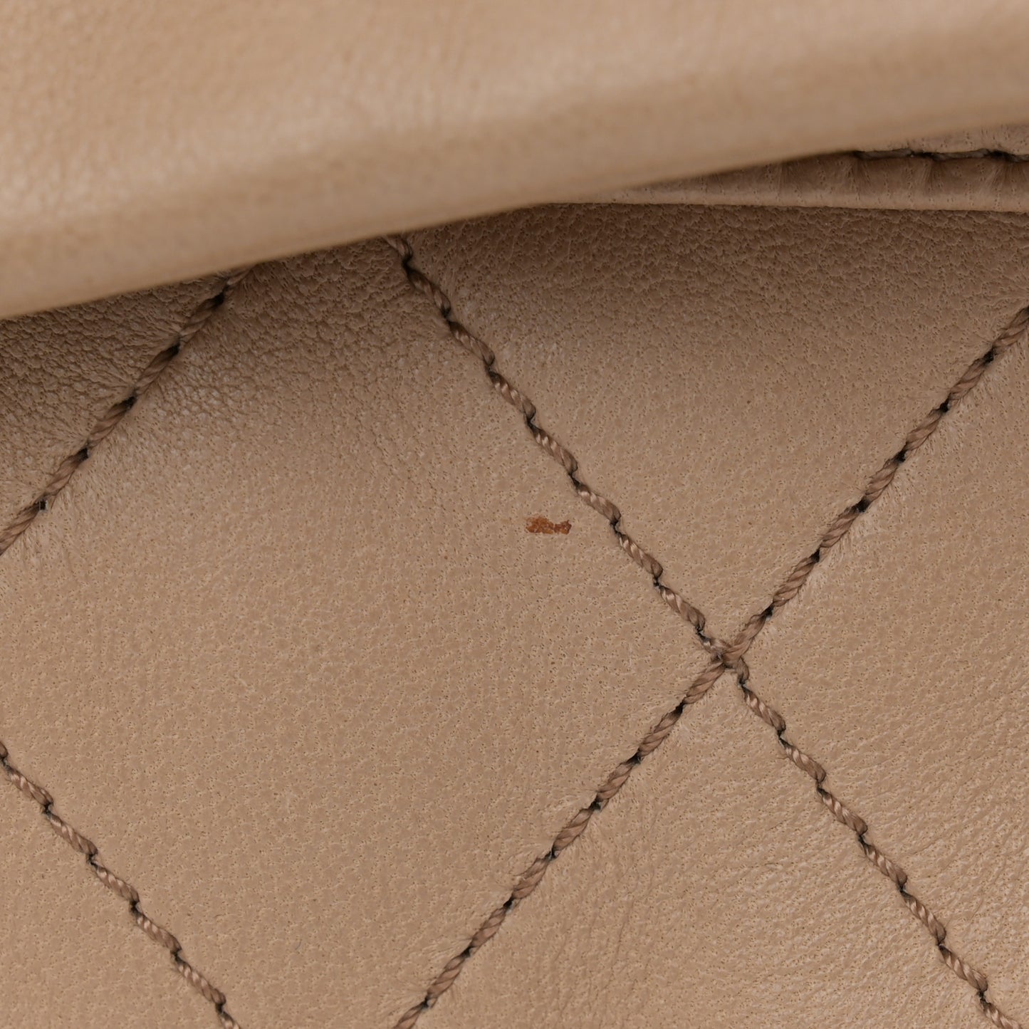 Lambskin Quilted Large Mademoiselle Double Flap Light Brown