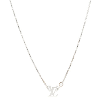Louis Vuitton 18K White Gold Diamond Idylle Blossom LV Pendant Necklace 1 of 5