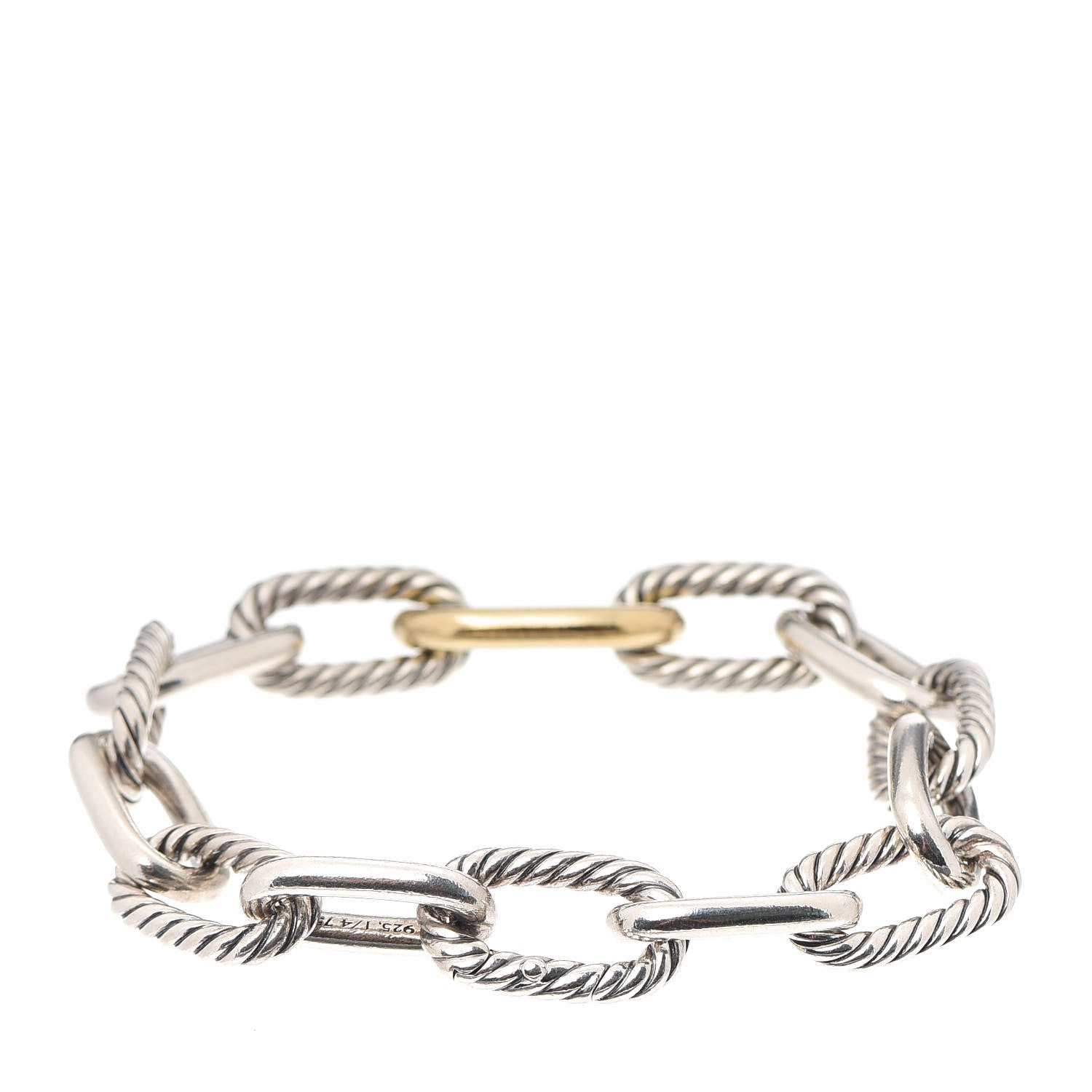 David Yurman Sterling Silver 18K Yellow Gold 11mm Madison Chain Bracelet 3 of 5