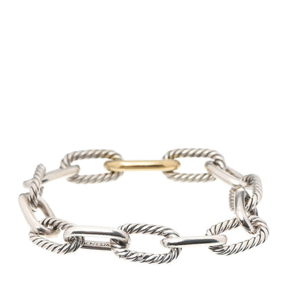 David Yurman Sterling Silver 18K Yellow Gold 11mm Madison Chain Bracelet 3 of 5