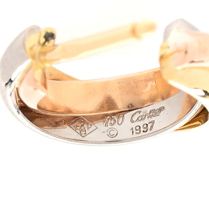 Cartier 18K Pink Yellow White Gold Small Trinity Hoop Earrings 4 of 4