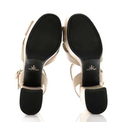 Prada Nappa Logo Quilted Crisscross Platform 20/65mm Sandals 37 Deserto 5 of 10