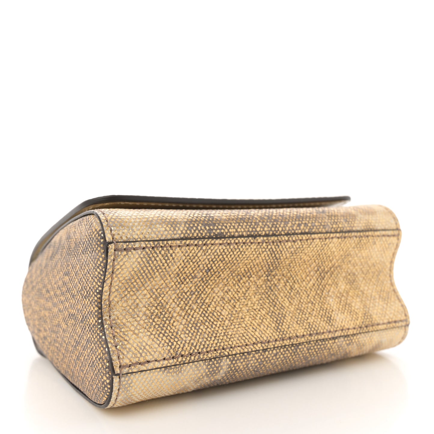 Snakeskin Twist Mini Shoulder Bag Brown