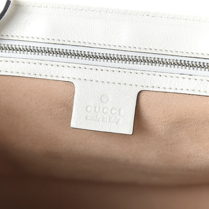 Gucci Vintage Effect Calfskin Matelasse Diagonal Medium Torchon GG Marmont Shoulder Bag Blue Agata Mystic White 8 of 10