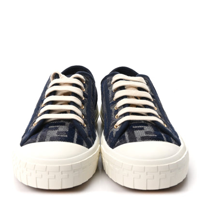 Fendi Fabric Jacquard FF Womens Domino Low Top Sneakers 38.5 Tobacco 3 of 10