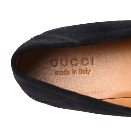 Gucci Suede Web Mens Horsebit Loafers 7 Navy 7 of 9