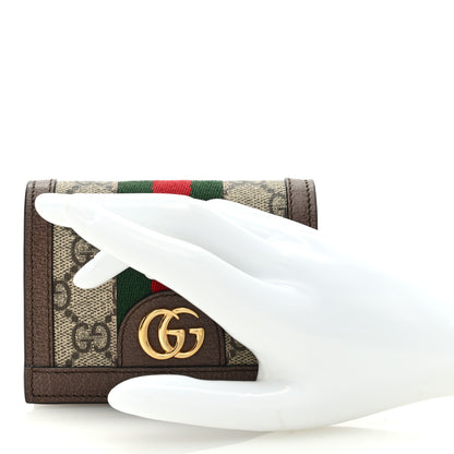 Gucci GG Supreme Monogram Web Ophidia Card Case Beige New Acero 2 of 6