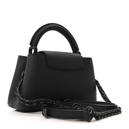 Louis Vuitton Matte Taurillon Capucines East West Mini All Black 3 of 9