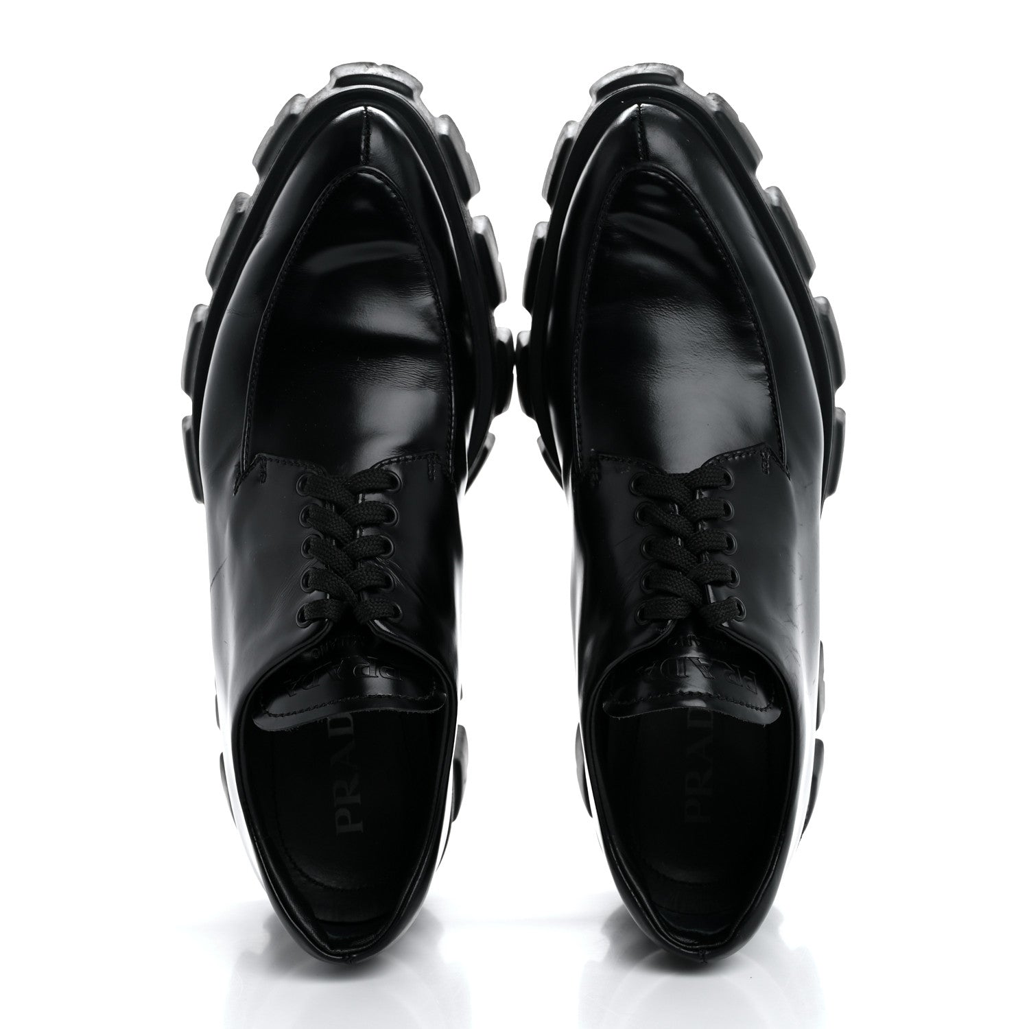 Prada Spazzolato Rois Monolith 55mm Derby Loafers 37.5 Black 2 of 13