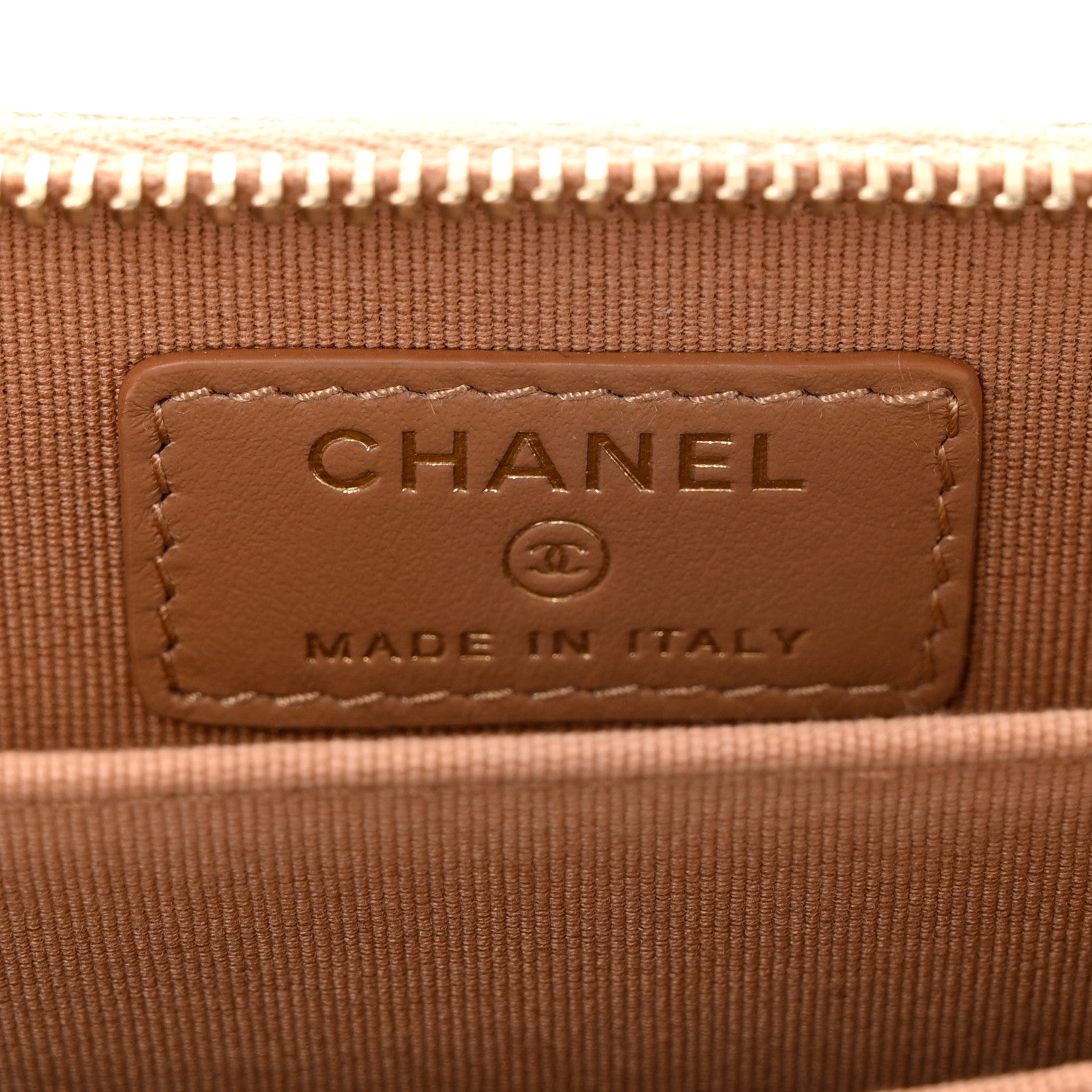 Chanel Caviar Quilted Zip Around Coin Purse Beige 6 of 8