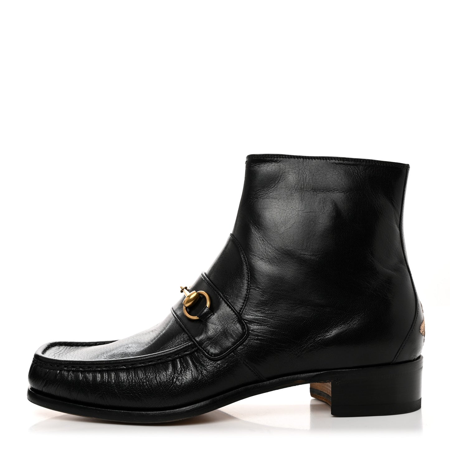 Quentin Goatskin Mens Horsebit Ankle Boots 10.5 Black