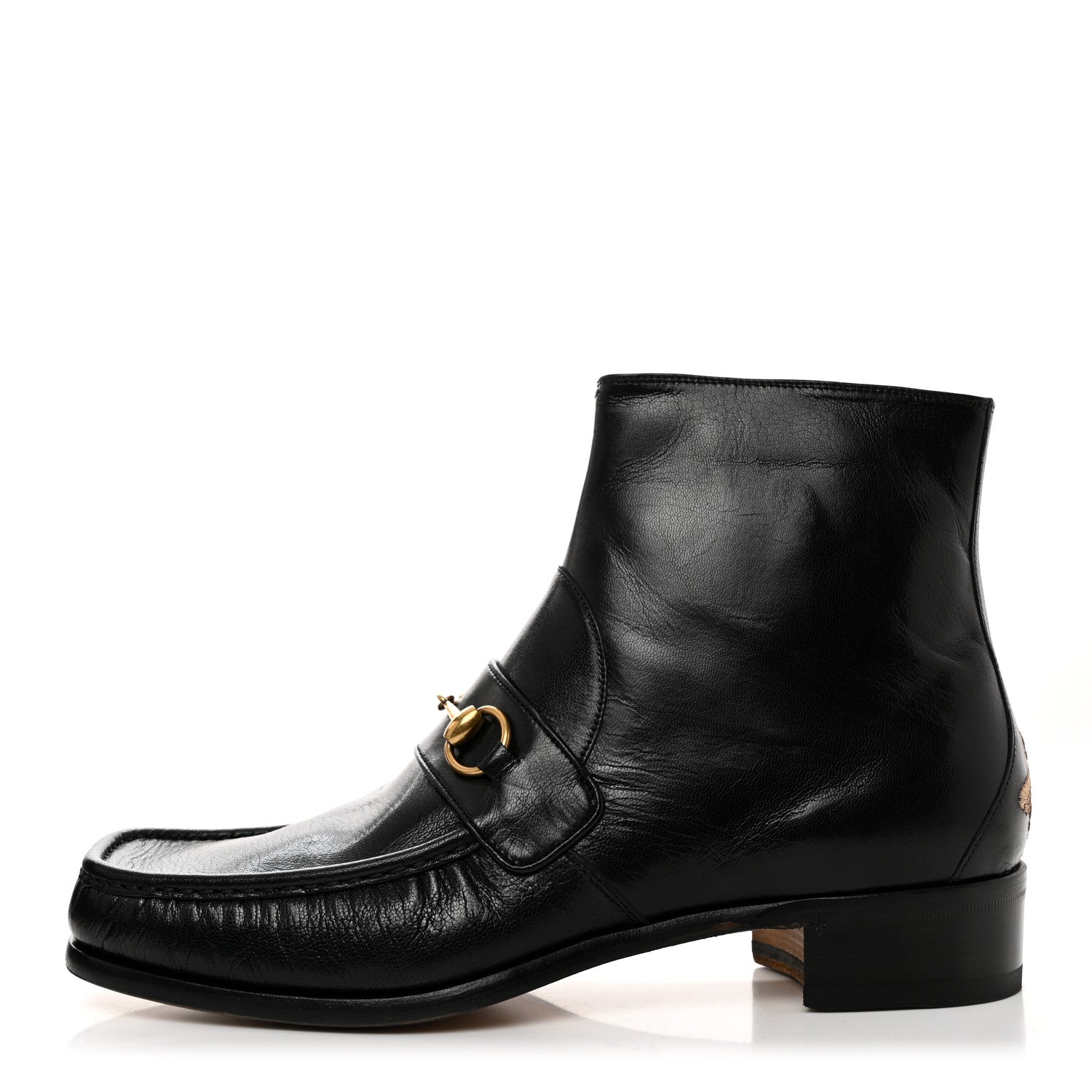 Gucci Quentin Goatskin Mens Horsebit Ankle Boots 10.5 Black 1 of 9