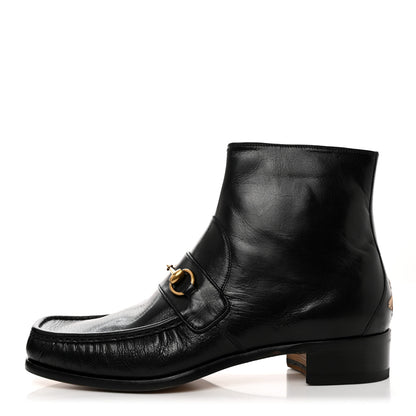 Gucci Quentin Goatskin Mens Horsebit Ankle Boots 10.5 Black 1 of 9