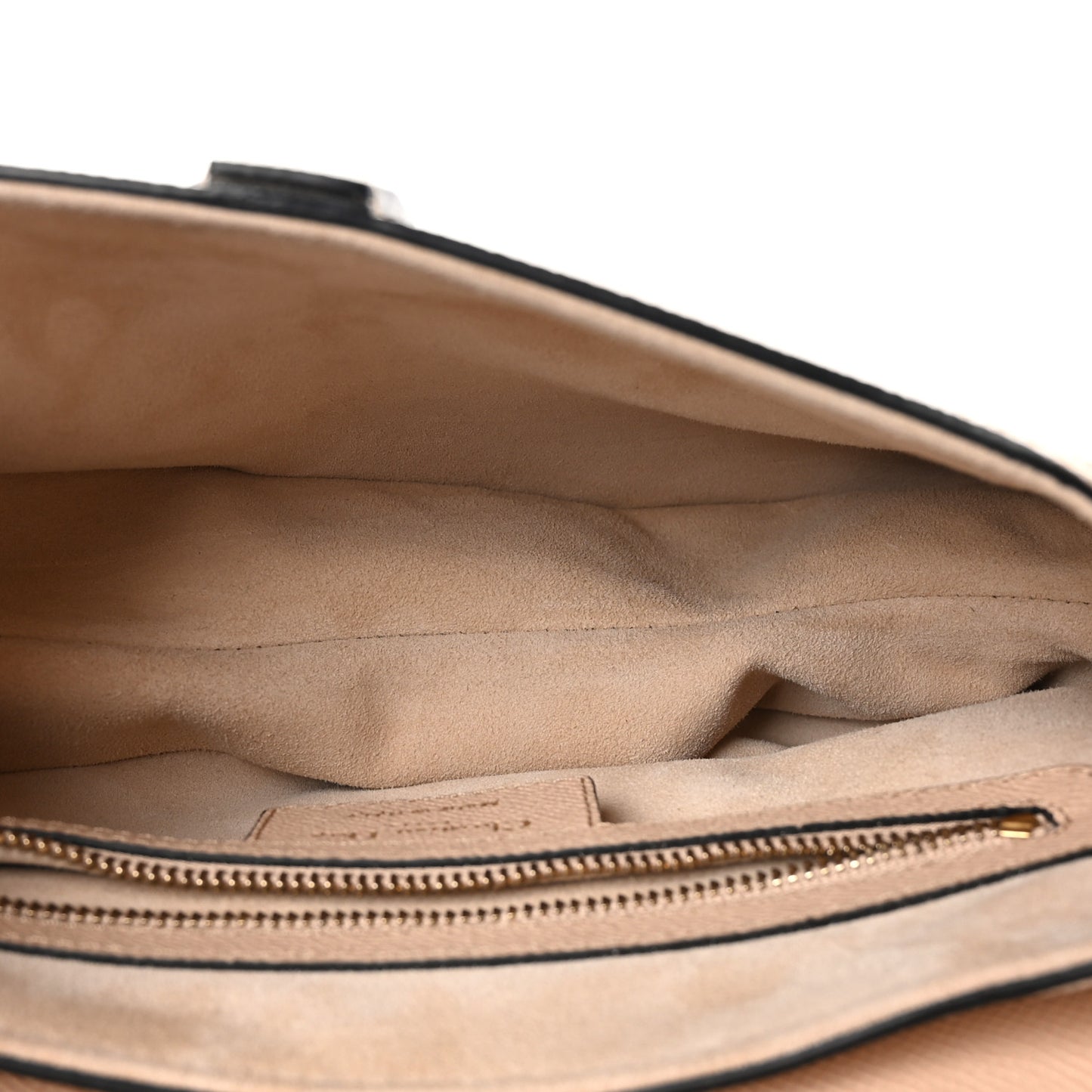 Grained Calfskin Saddle Bag With Strap Beige