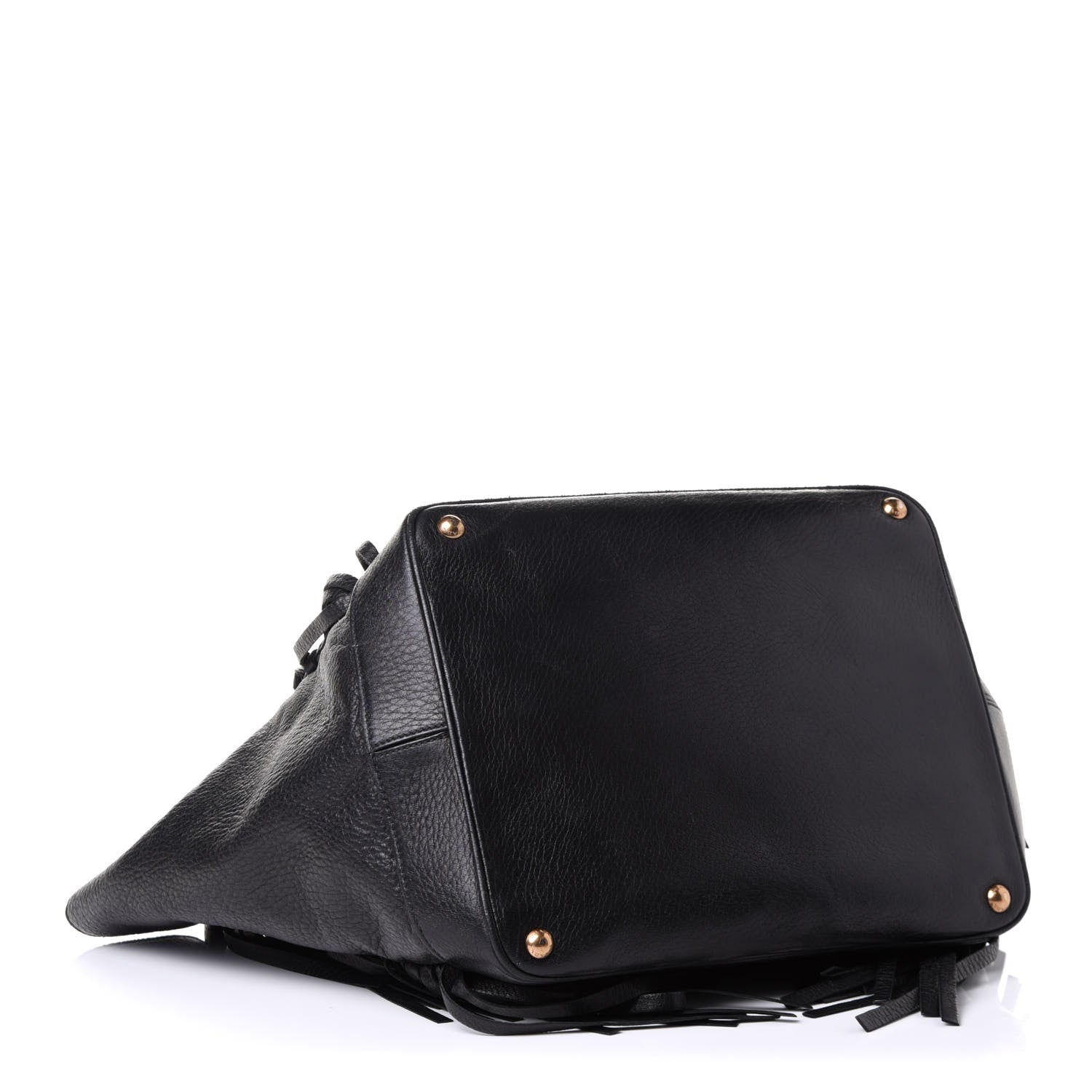 Prada Cervo Deerskin Fringe Tote Black 5 of 22