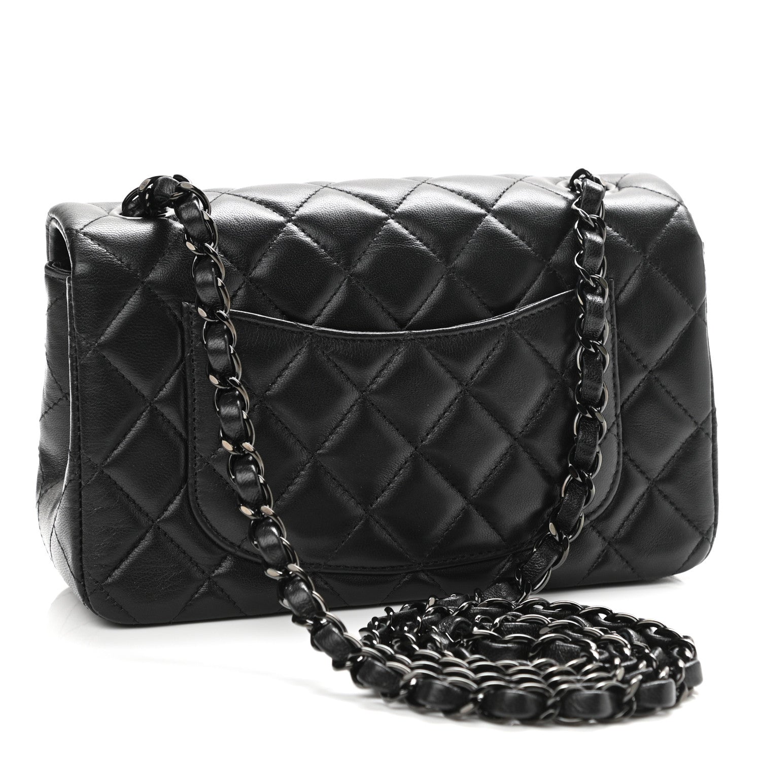 Chanel Lambskin Quilted Mini Rectangular Flap So Black 3 of 10