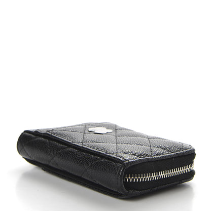 Chanel Caviar Quilted Zip Card Holder Black 4 of 8