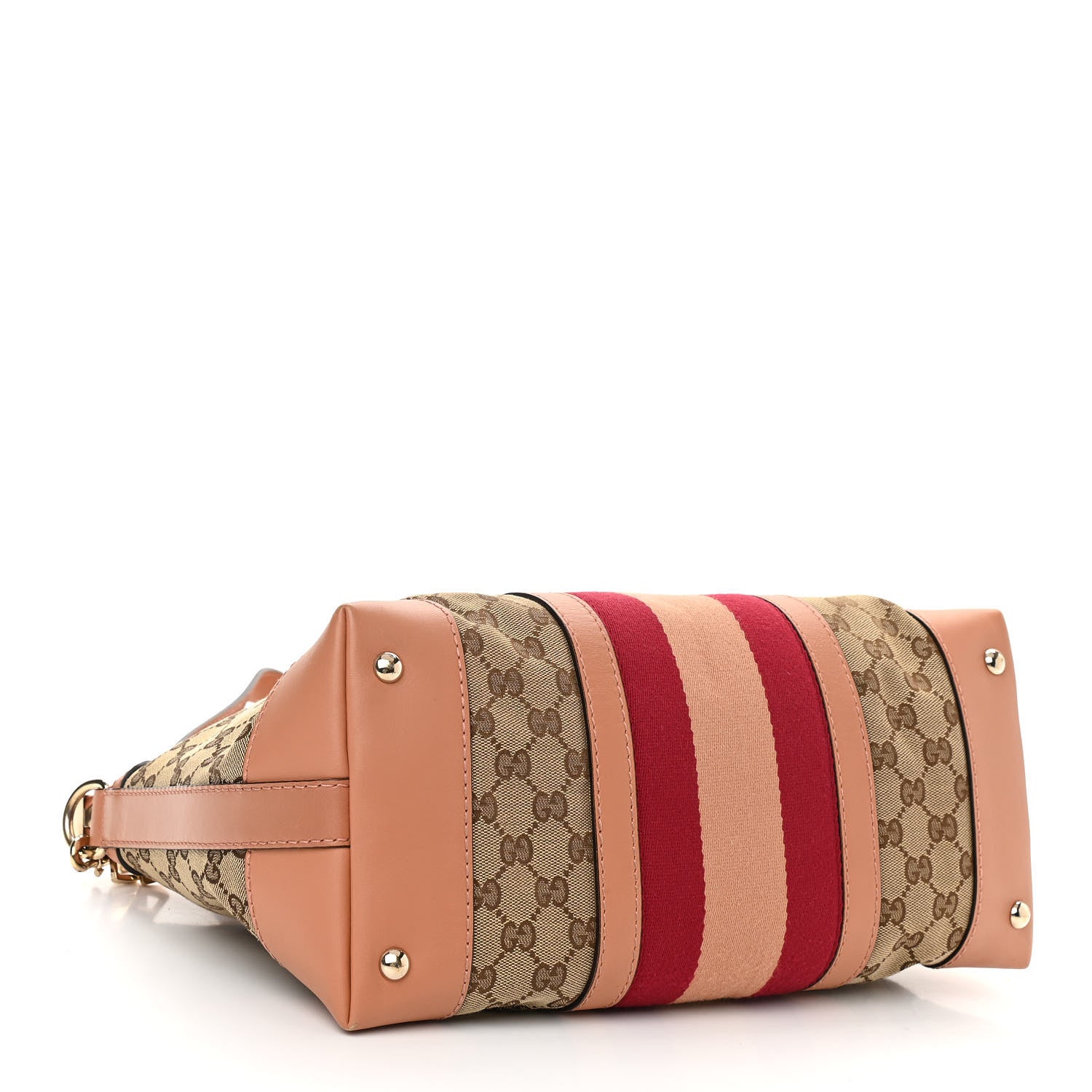 Gucci Monogram Vintage Web Medium Top Handle Bag Pink 4 of 11