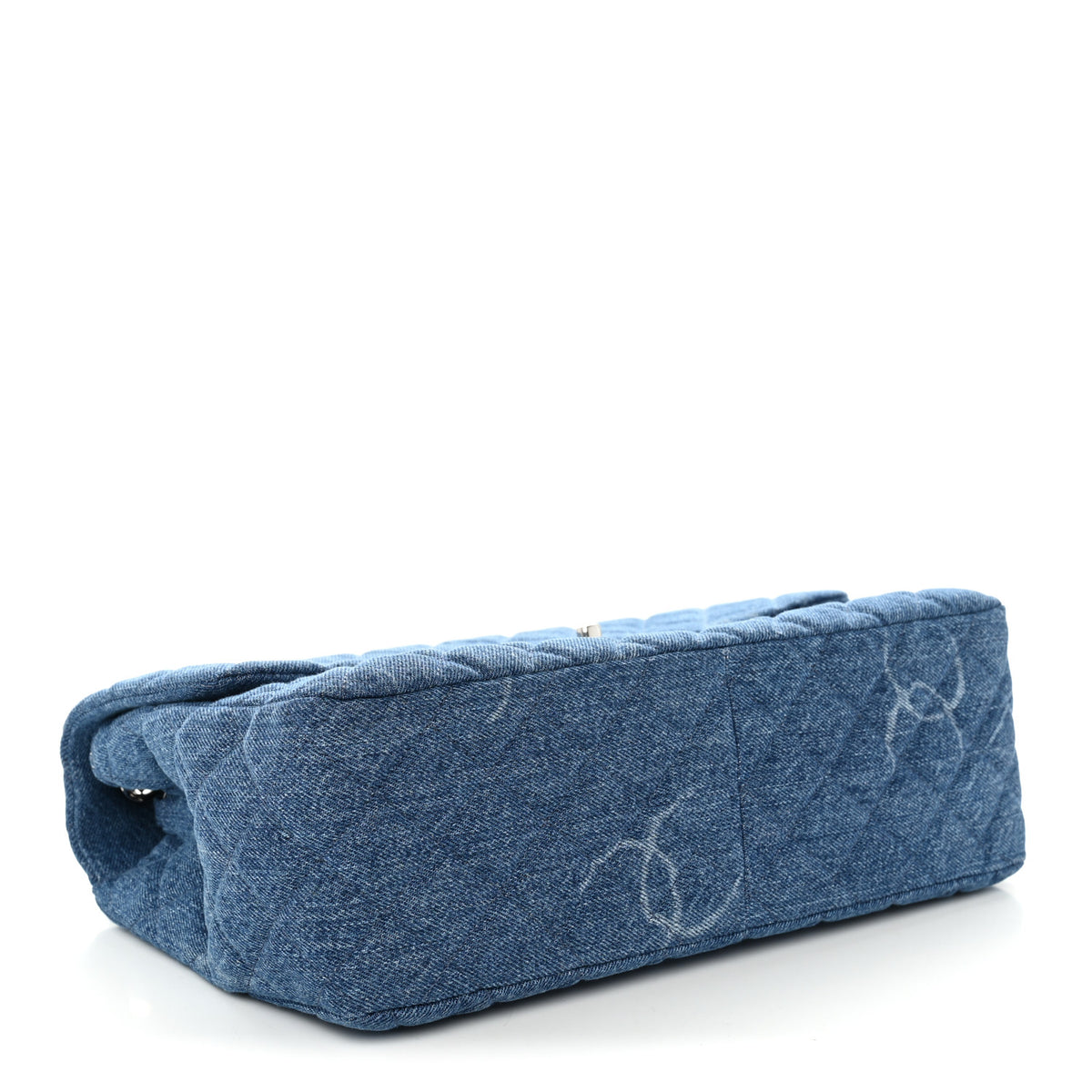 Chanel Denim Quilted CC Print Jumbo Single Flap Blue 7 of 19