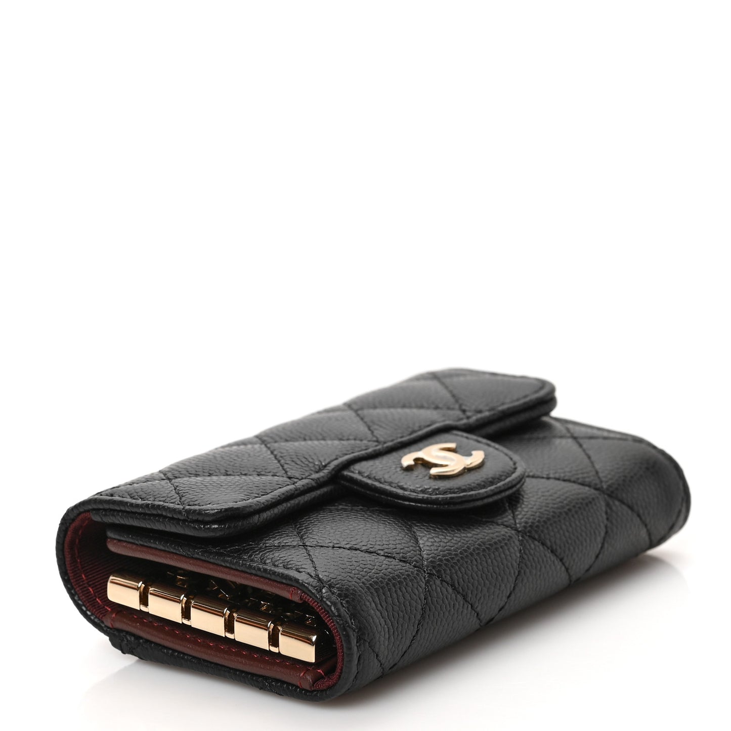 Caviar Quilted Classic 4 Key Holder Wallet Black