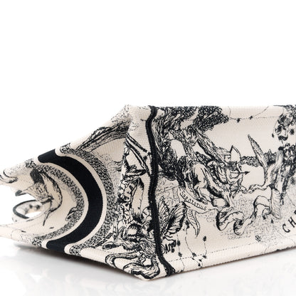 Christian Dior Canvas Embroidered Small Zodiac Toile De Jouy Book Tote Latte 9 of 12