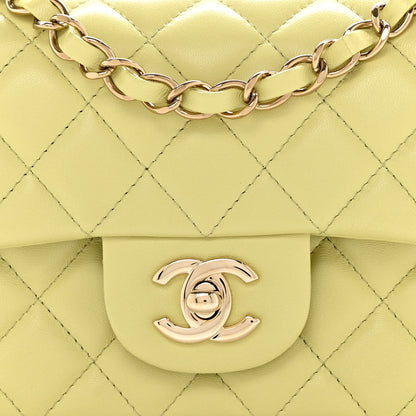 Chanel Lambskin Quilted Mini Rectangular Flap Light Green 8 of 11