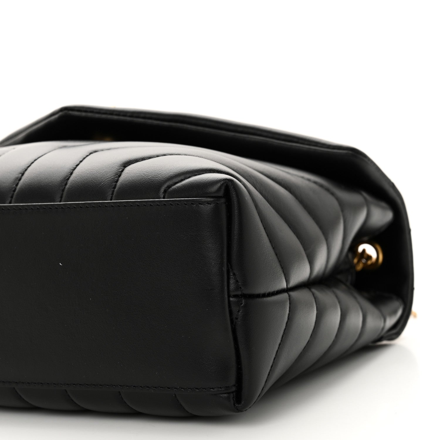 Saint Laurent Calfskin Y Quilted Monogram Small Loulou Chain Satchel Black 9 of 9