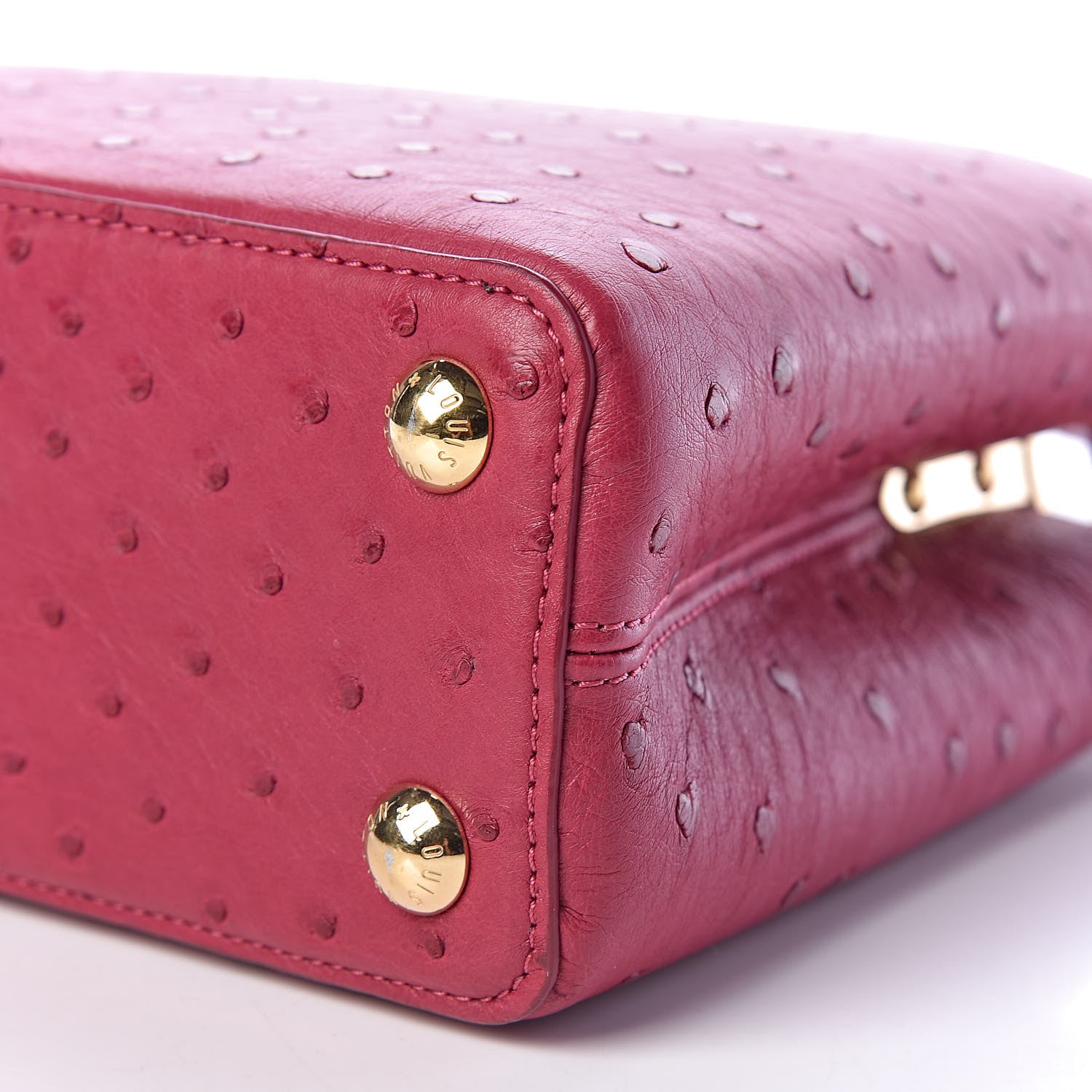 Louis Vuitton Ostrich Capucines BB Berry 9 of 9