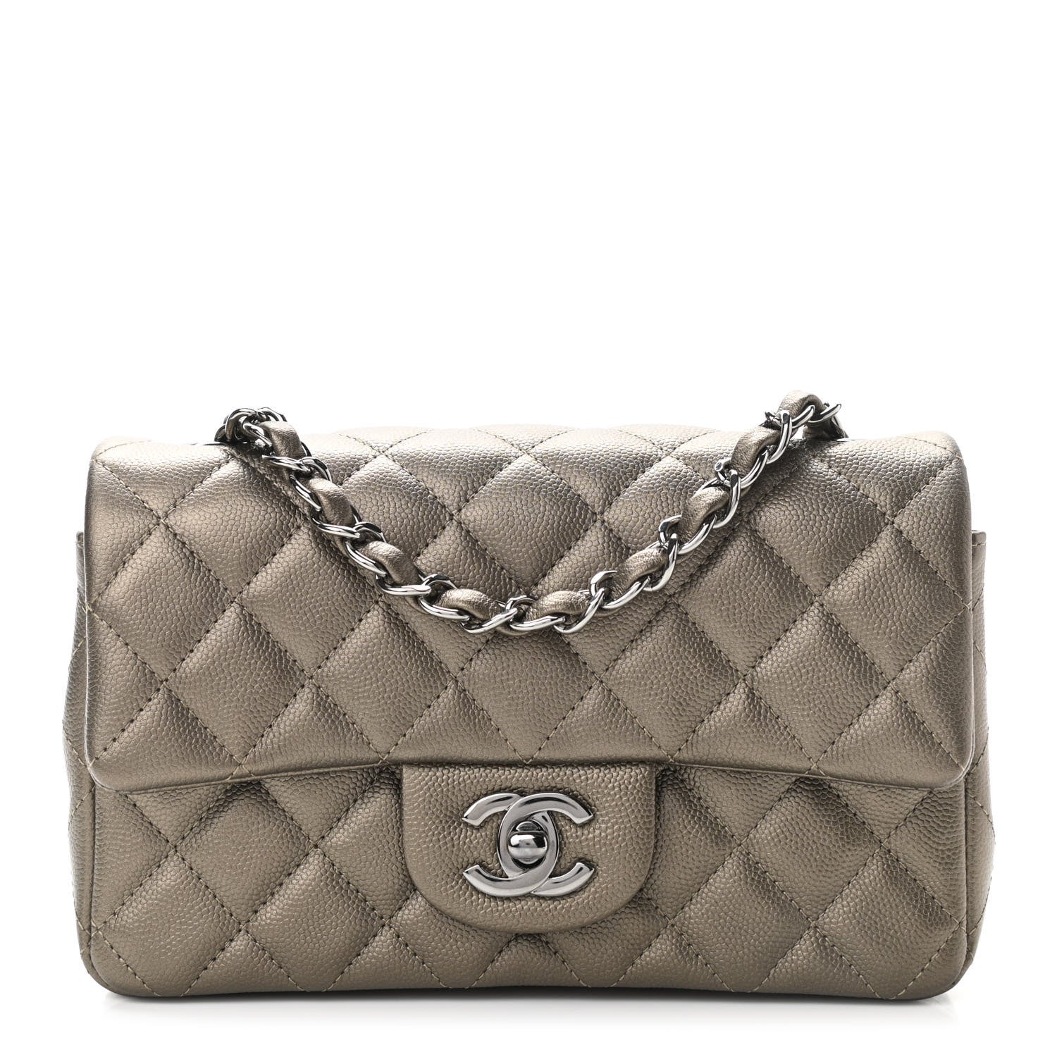 Chanel Iridescent Caviar Quilted Mini Rectangular Flap Bronze 1 of 13